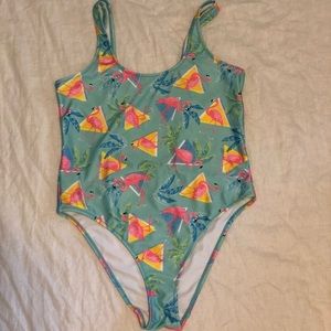 Chubbies, fun flamingo one piece swimsuit